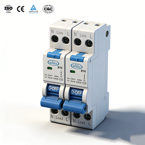 Disjoncteur miniature AC 1-4P 1-63Amp RCBO Matériel PA66 Montage sur rail Certifié CE - Product Image 2