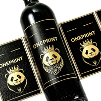 Etiqueta de Botella de Whisky con Lámina Dorada Negra de Fábrica, Papel Texturizado de Alta Calidad, Pegatinas 3D Metálicas para Botellas de Vino, Whisky y Cerveza en Rollo