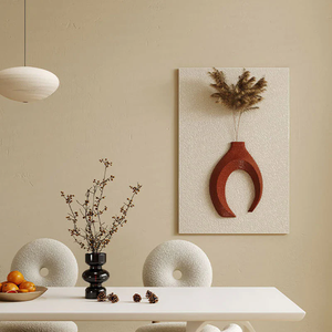 Décoration de maison Style nordique plante oeuvre <span class=keywords><strong>à</strong></span> la main en bois Relife 3D peinture Wabi Sibi sculpture sur bois hôtel mur Art - Product Image 4