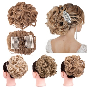DS Hair <span class=keywords><strong>Chignon</strong></span> synthétique désordonné pour femme, extension de <span class=keywords><strong>chignon</strong></span>, <span class=keywords><strong>postiche</strong></span> à nouer pour <span class=keywords><strong>mariage</strong></span> et fête - Product Image 1