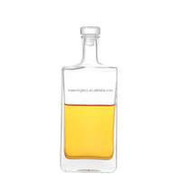 Vente en gros Nouveaux produits Rhum recyclé réutilisable Gin Whisky Spirit Bouteille en verre noir