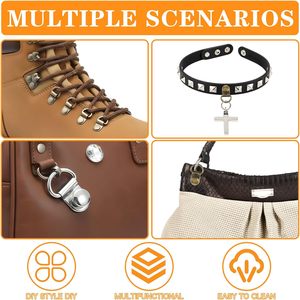 Kit de réparation de crochets de lacets de bottes, finition métallique, crochets rapides durables en acier inoxydable pour bottes de randonnée - Product Image 5