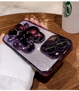 Ốp điện thoại mạ điện hình mèo dễ thương dành cho iPhone 16 15 14 13 17 Pro MAX, có tính năng phủ bột nhũ gradient, bảo vệ toàn diện - Product Image 6