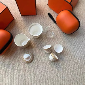 Juego de Tazas y Platos de Té Árabes de Cerámica Dorada, Portátiles y de Lujo, Tazas de Café de Porcelana, en Caja - Product Image 5