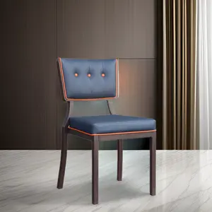 Style Leisure Cloth Fabric Dining Chair Wholesale Italian Dining Chairs Luxury Modern Metal Frame Dining Chair