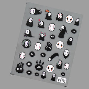 Qianya nouveaux autocollants <span class=keywords><strong>pour</strong></span> ongles de dessin animé sans visage en relief 5D-3D mobile auto-adhésif Anime <span class=keywords><strong>Nail</strong></span> <span class=keywords><strong>Art</strong></span>, breloques inspirées du Studio Ghibli - Product Image 5