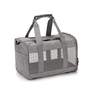 Temel ekonomik katlanabilir Oxford Polyester kumaş ayarlanabilir Pet Strollers fermuar katı desen köpekler büyük boy nefes taşınabilir - Product Image 6