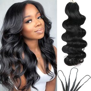 Vente en gros Merveilleux nœud Extensions de cheveux humains tressés au crochet à cuticules alignées Cheveux brésiliens Vague du corps Style bohème bouclé Cheveux - Product Image 2