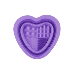 Bol de nettoyage pliable en silicone en forme de cœur pour pinceaux de maquillage, sans BPA, tapis de lavage humide, outil de beauté cosmétique, soins personnels - Product Image 4