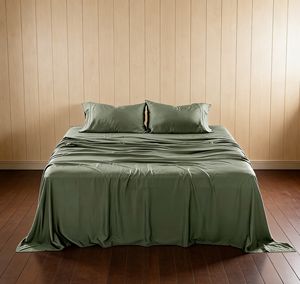 Ventes directes usine : Parure de draps plats 100 % Lyocell Eucalyptus, hypoallergénique, pour l'été, draps rafraîchissants - Product Image 1