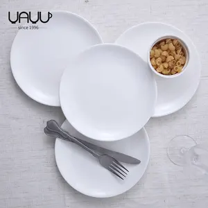 The restaurant hotel use white porcelaine cake plates and plain salad plate hot sale 8inch flat dinner plate set