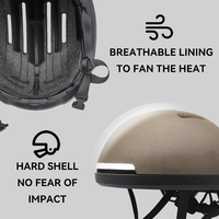 Casco da Bicicletta con Sistema di Sicurezza LED Ricaricabile USB, Leggero, Alla Moda e Intelligente, per Ciclismo su Strada
