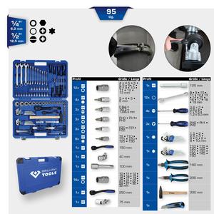 Brilliant Tools 1/4 "+ 1/2" ชุดเครื่องมือสากล, 95ชิ้น - Product Image 4