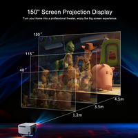 Projecteur portable LED Android 14 Full HD 1080P à succès, décodage 4K, 500 ANSI Lumens, mise au point automatique, WiFi 5G