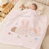 Couverture bébé en coton bambou 6 couches 43,3x43,3 pouces, couverture bébé personnalisée entièrement imprimée, couverture bébé en mousseline douce, vente en gros