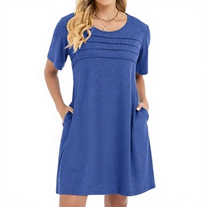 Vestido Casual Elegante de Verano para Mujer Eyegemix, Vintage, Transpirable, Mini, Cuello Solapa, Botones, Manga Corta, Estampado de Puntos - Product Image 3
