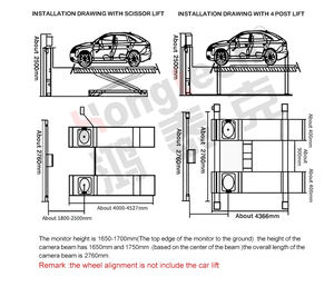 Machine d'alignement des roues Hongtech à vendre ascenseur de voiture hydraulique à quatre poteaux et équipement d'alignement automobile 3d avec librement Databa - Product Image 6