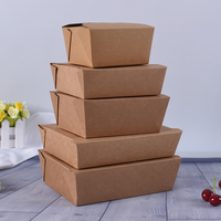 Boîte à emporter en papier kraft brun, produit personnalisé, pour emballage, à emporter, nouvelle collection en chine