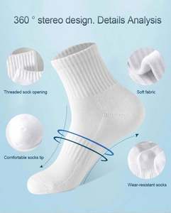Wholesale Blank White Black Man Sports Boat <b>Socks</b> Middling Breathable Sport Running Basketball <b>Long</b> <b>Socks</b> - Product Image 6