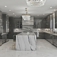 Meubles de cuisine finition mate design moderne haut de gamme pour projets de construction d'appartements
