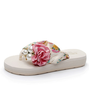 Chanclas de Playa de Verano para Mujer, Estilo Coreano, con Suela Gruesa, Antideslizantes, con Tacón de Cuña y Flores, para Uso en Exteriores, Aptas para Padres e Hijos - Product Image 5