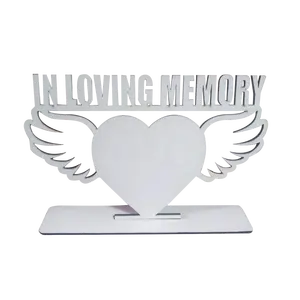 Hart In Loving Memory Sublimatie Hoek Vleugels Mdf Fotolijst