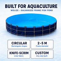 Bassin à poissons WOLIZE avec structure en acier galvanisé, revêtement en PVC, assemblage rapide, bassins combinables et déplaçables, CE ISO PVOC