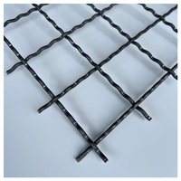 Maille métallique en acier 65Mn résistante aux chocs, tissée haute fréquence, maille métallique tissée unie, maille métallique bouclée, maille de criblage pour minerai d'or