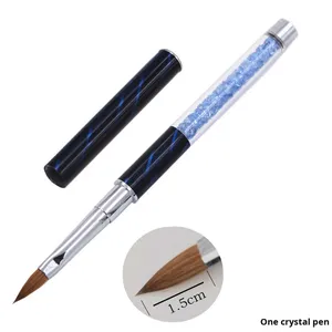 Ensemble de pinceaux à ongles Kolinsky pour nail art, pinceau plat pour ombrage et liner, pinceau acrylique avec couvercle, poils synthétiques pour la décoration au gel - Product Image 2