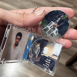Best Selling LOW MOQ Customization Chip Print Bad Bunny Dtmf Album Cover Mini cd RFID Blocking ABS Material Nfc Keychain