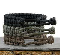 Bracelets en paracorde multifonctionnels réglables faits à la main pour le camping, l'aventure, la survie en plein air, pour hommes, sans boucle