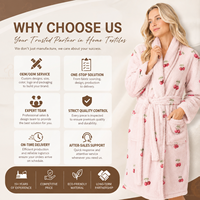 Peignoirs en polaire super doux et chauds pour femmes, personnalisés avec impression de luxe, vente en gros d'usine pour la maison