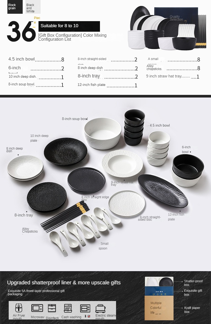 Ensemble de 36 pièces