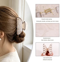Nouvel Arrivage Pince à Cheveux Motif Marbré Doux, Pince Requin, Accessoire de Coiffure pour Chignon Arrière de la Tête, Logo Personnalisé, pour Femme