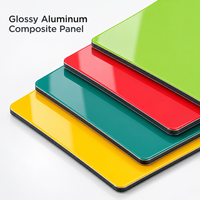 Panneau composite en aluminium brillant de couleur personnalisée, revêtu de PE, 4x8 pieds, pour revêtement de plafond