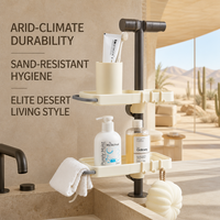 Égouttoir de lavabo lumineux et ventilé avec support de robinet amovible pour éponge et savon