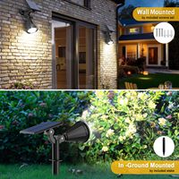 Éclairage décoratif solaire LED étanche IP65 pour jardin/mur, double usage, batterie au lithium, avec capteur de lumière
