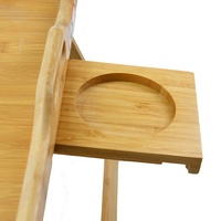 Plateau de lit pour manger-Table de petit déjeuner en bois de bambou avec bloc-tasse Plateau à collation pour ordinateur portable portable pour chambre à coucher Pique-nique