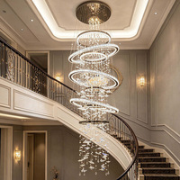 Lustre en cristal personnalisé, élégant et moderne, en forme de papillon, pour hall d'hôtel, escalier, éclairage décoratif LED