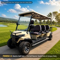 Carrito de Golf Eléctrico de 6 Plazas, Autonomía de 80-100 km, Motor de CA de 4 kW, Asientos Delanteros en 3 Filas, Fabricación OEM