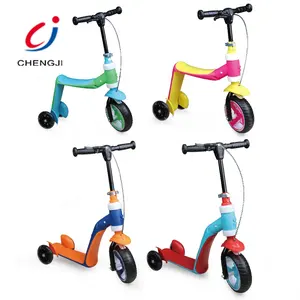 חדש סגנון צבעוני ילדי רגל מופעל 3 גלגל קטנוע ילדים עם בלם