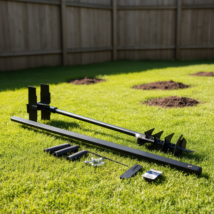 Tarière manuelle en acier pour trous de poteaux, manche de 16'4'', tige de 5 pouces, outil de jardinage - Product Image 2