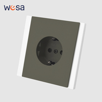 Enchufe de Pared WESA 16A, 1 Tomacorriente, Estándar Europeo Schuko, Diseño Moderno y Lujoso