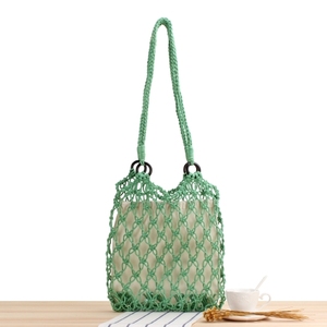 Il design del modello di moda può essere personalizzato borse da spiaggia a mano da donna borse da spiaggia in paglia estiva di lusso macrame - Product Image 2