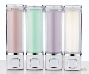 Two in one Hotel shampoo bottle shower gel box bathroom liquid Translucent soap dispenser plastic wall mounted