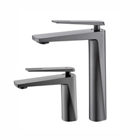 Robinet Mitigeur de Lavabo en Laiton Massif, Vente en Gros Usine, Design Minimaliste, Eau Chaude et Froide, avec Cartouche Céramique