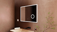 Custom Bluetooth Display Illuminated Bathroom Mirror Defogging Magnifying Wall Led Light Mirror Feature For Hotel