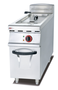 Équipement de cuisine commercial, <span class=keywords><strong>friteuse</strong></span> électrique à double cuve 20L+20L, machine à frire en acier inoxydable sur pied avec armoire - Product Image 3