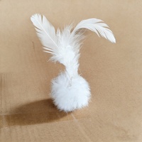 Jouet pour chat : balles pompons douces et légères, interactive, avec queue en fourrure de lapin, tendance