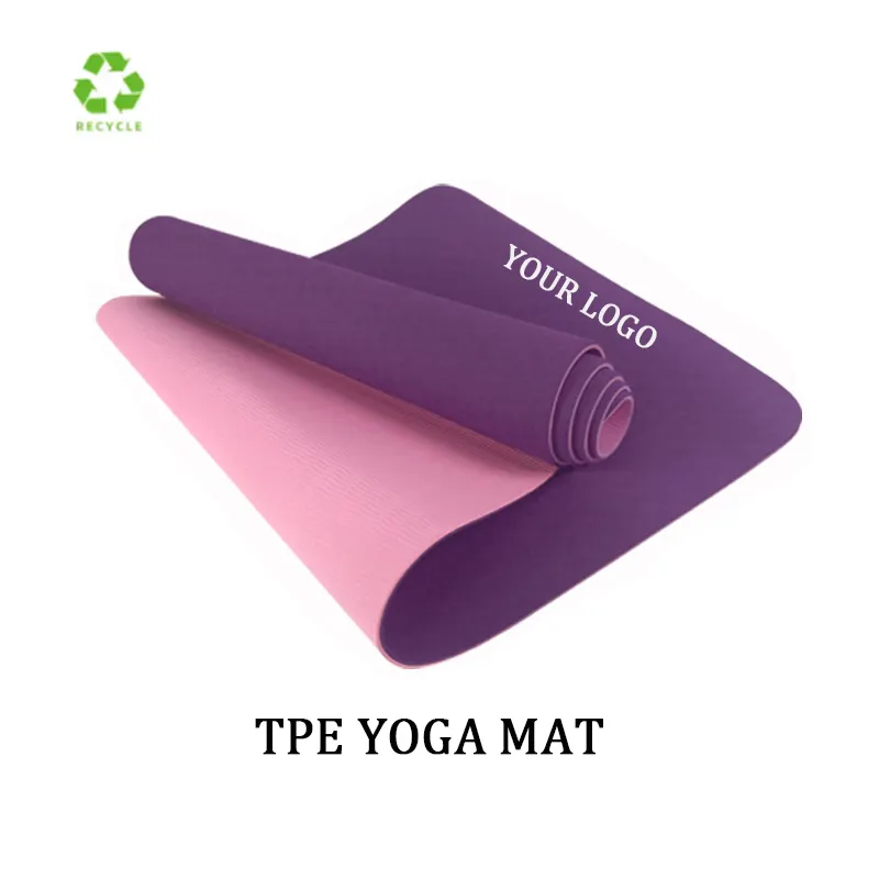 La migliore vendita all'ingrosso tpe yoga tappetino logo personalizzato eco friendly stuoie per yoga da palestra spesse